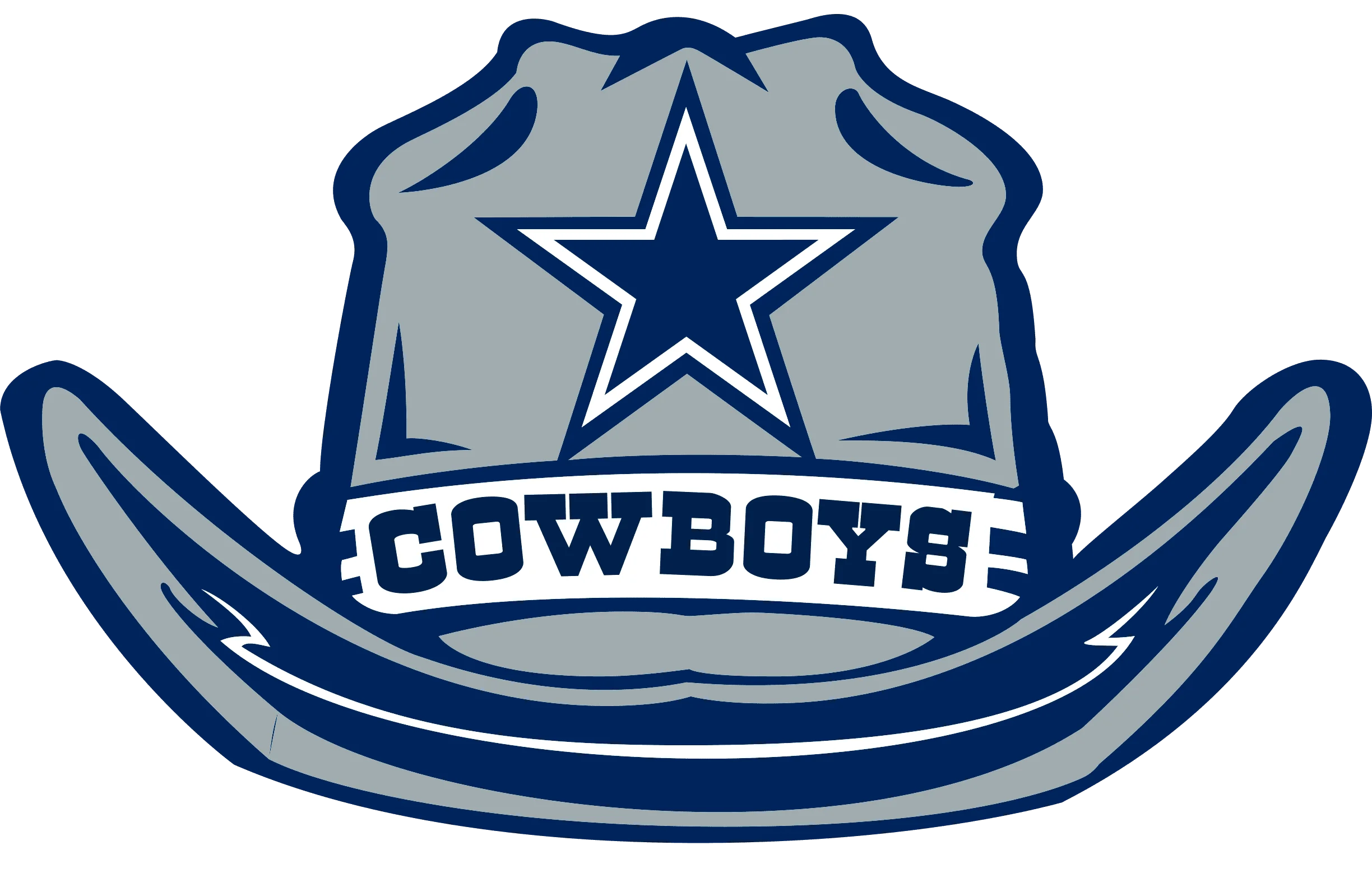 Stylized Dallas Cowboys Football Team Western Hat Clipart Design Logo
