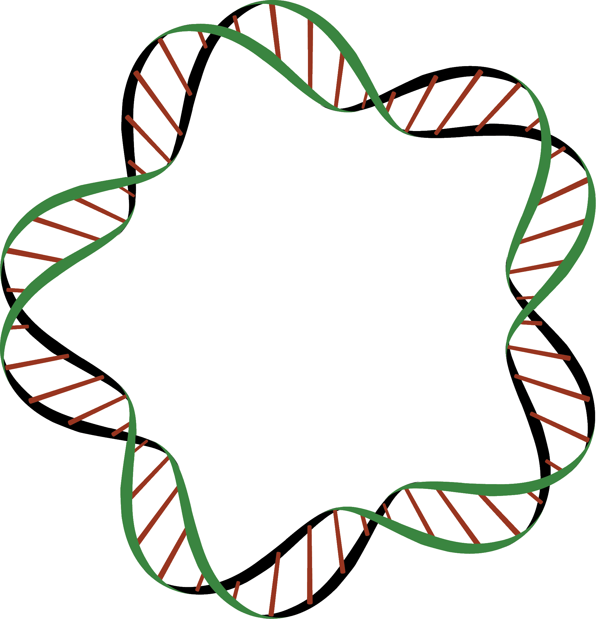 Stylized DNA Double Helix Molecular Structure Graphic Clipart Illustration