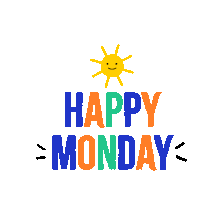 Cheerful and Bright Happy Monday Motivational Clipart Design with Sunshine