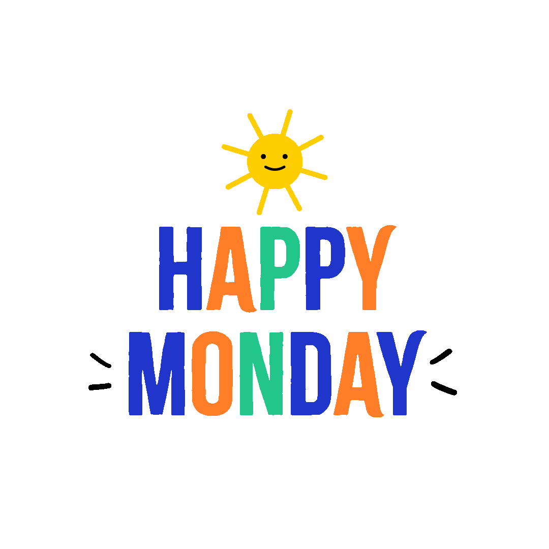 Cheerful and Bright Happy Monday Motivational Clipart Design with Sunshine