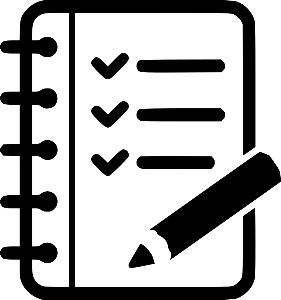 Comprehensive Task Management Notebook Checklist Clipart Icon Design