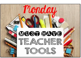 Essential Monday Teacher Tools Clipart - Classroom Essentials Illustrated