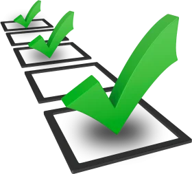 Green Check Marks Completing Comprehensive Assessment Checklist Clipart Graphic