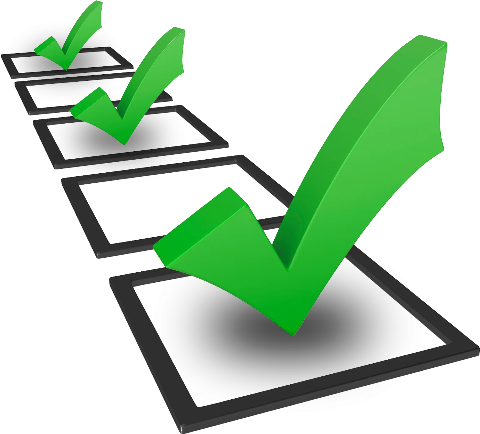 Green Check Marks Completing Comprehensive Assessment Checklist Clipart Graphic