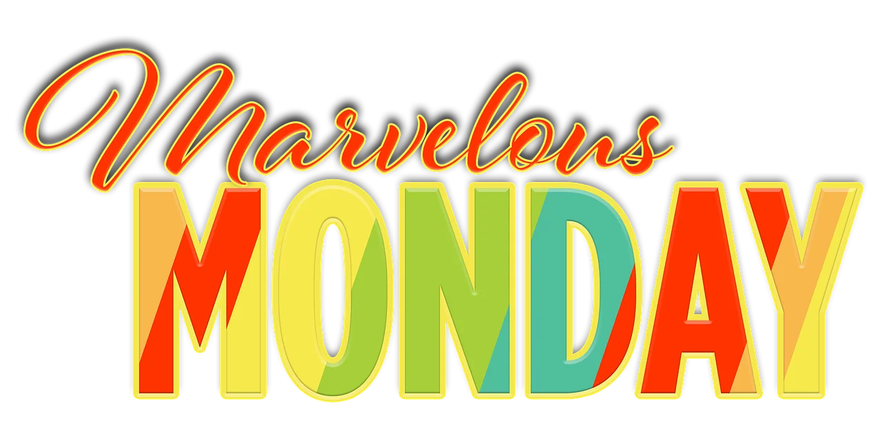 Marvelous Monday Clipart: A Colorful Typography Design Celebrating the Start of the Week