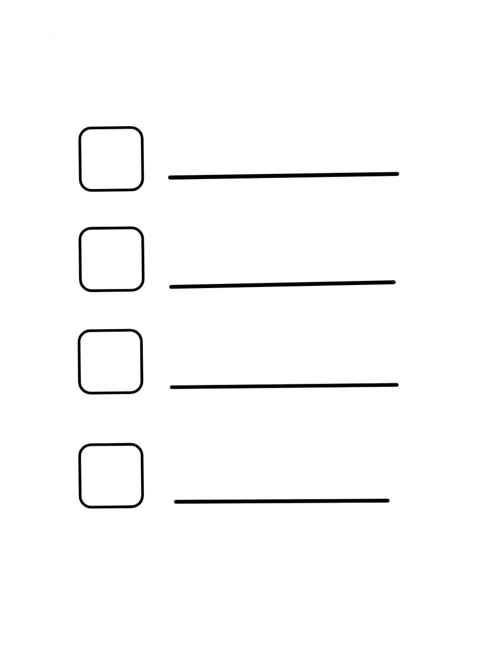 Minimalist Blank Checklist Clipart for Simple Task Organization and Planning