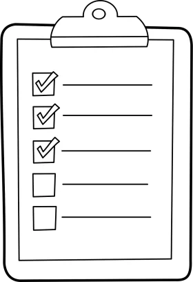 Minimalist Checklist Clipart with Checkboxes and Lines for Task Management