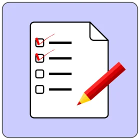 Minimalist Checklist Clipart with Red Pencil for Task Management and Organization