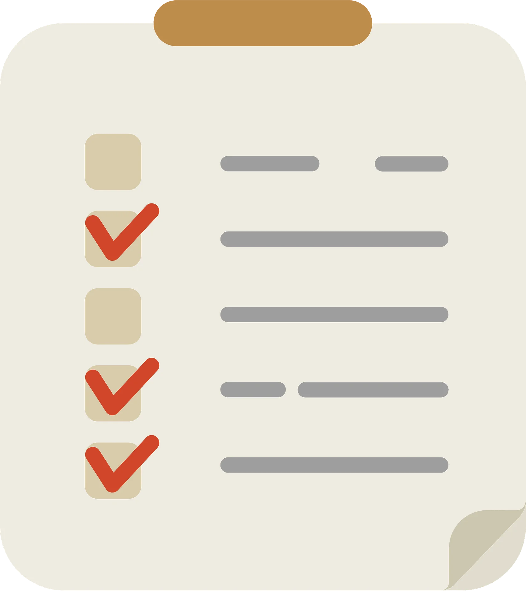 Minimalist Checklist Progress Tracker Clipart with Soft Color Palette