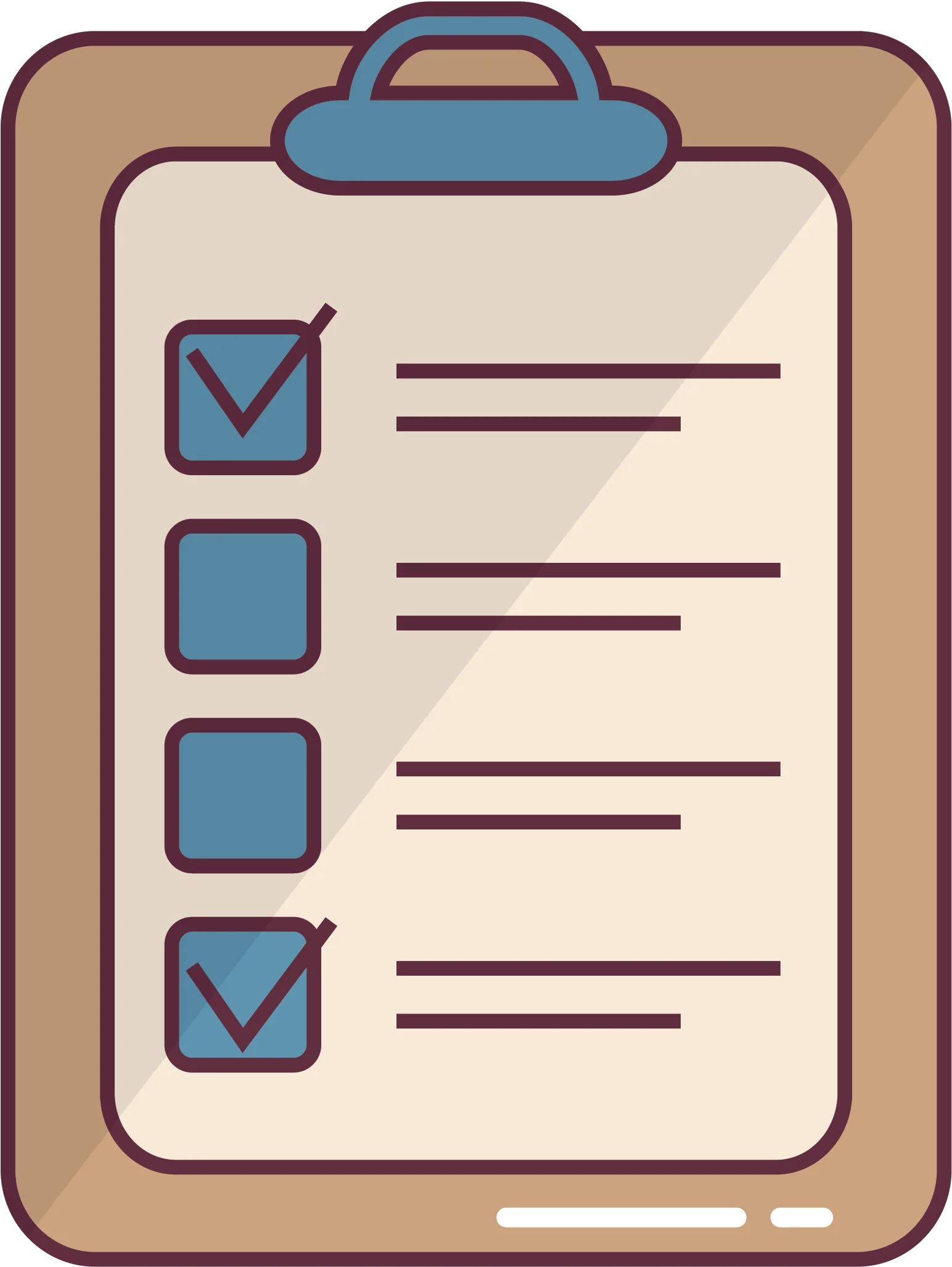 Minimalist Clipboard Checklist Clipart with Completed and Pending Tasks