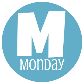 Minimalist Monday Clipart Design with Bold Typography and Soft Blue Background