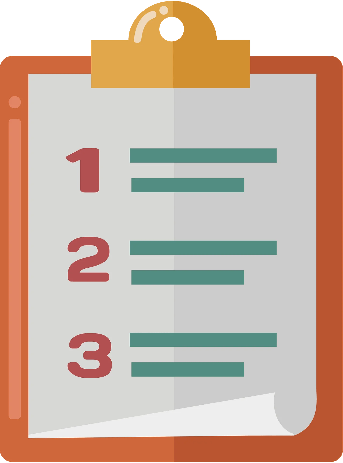 Minimalist Numbered Checklist Clipboard Clipart Design with Soft Color Palette