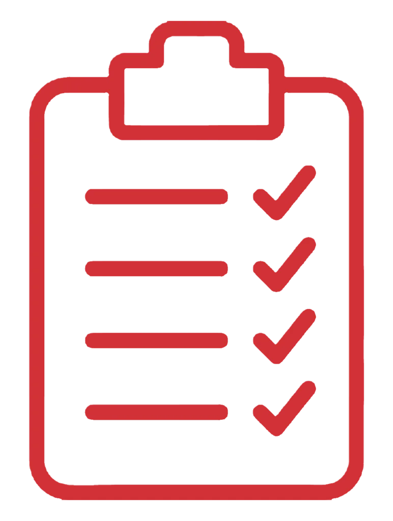 Minimalist Red Checklist Clipart with Completed Tasks Marked