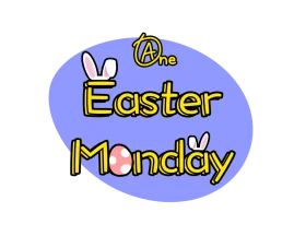 Playful Easter Monday Celebration Festive Cartoon Clipart Design