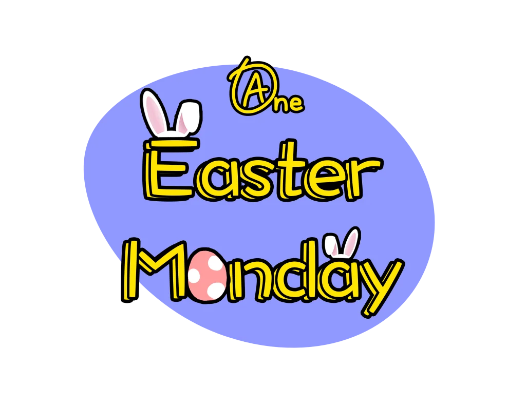 Playful Easter Monday Celebration Festive Cartoon Clipart Design
