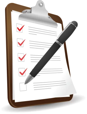 Professional Checklist Clipart Illustration with Pen on Clipboard