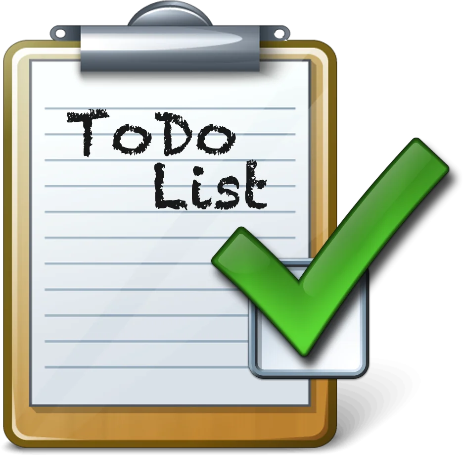 Professional Clipboard Todo List Checklist Clipart Icon with Green Checkmark