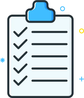 Professional Minimalist Checklist Clipart with Blue Clipboard Design