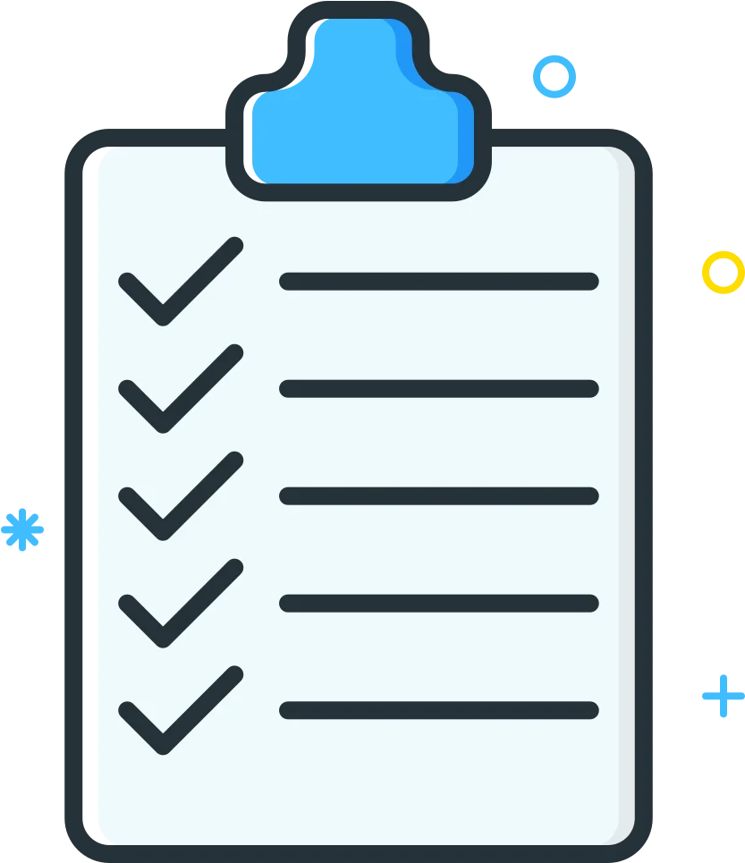 Professional Minimalist Checklist Clipart with Blue Clipboard Design