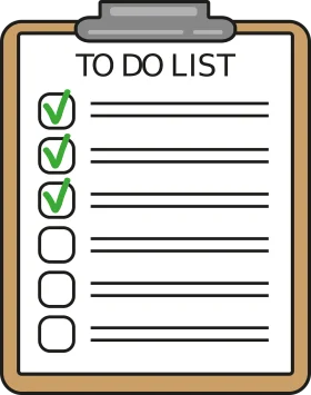 Professional To-Do List Clipboard Checklist Clipart with Green Checkmarks