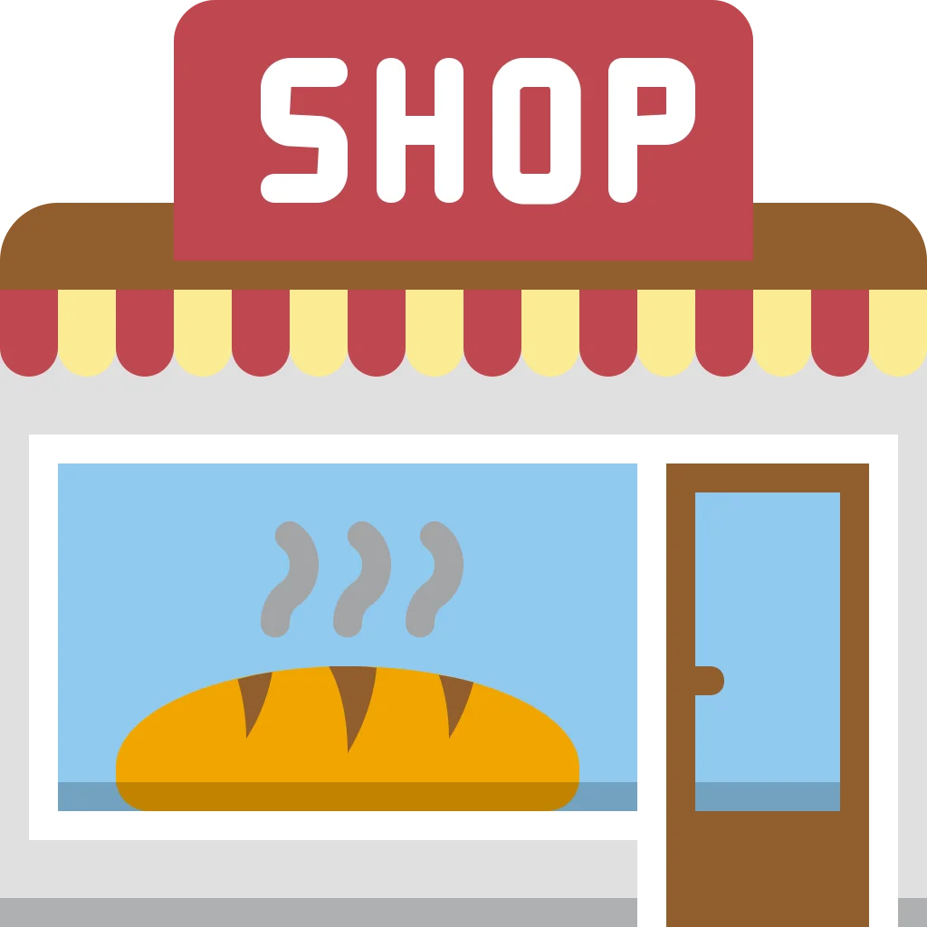 Charming Freshly Baked Bread Storefront Clipart Illustration with Warm Atmosphere
