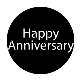 Elegant Black and White Happy Anniversary Minimalist Clipart Design