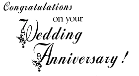 Elegant Black and White Wedding Anniversary Congratulations Clipart Design
