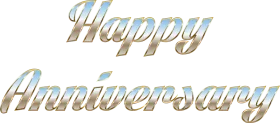 Elegant Metallic Shiny Happy Anniversary Clipart Graphic Design