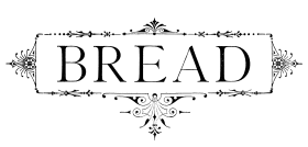 Elegant Vintage Bread Typography Clipart with Ornate Decorative Flourishes