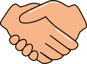Friendly Business Partnership Handshake Clipart Illustration of Collaboration