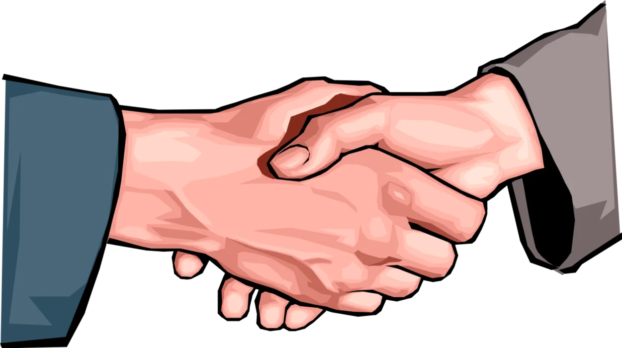 Professional Business Agreement Handshake Clipart Illustration of Corporate Partnership