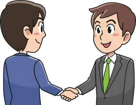 Professional Business Handshake Clipart Illustration of Corporate Agreement