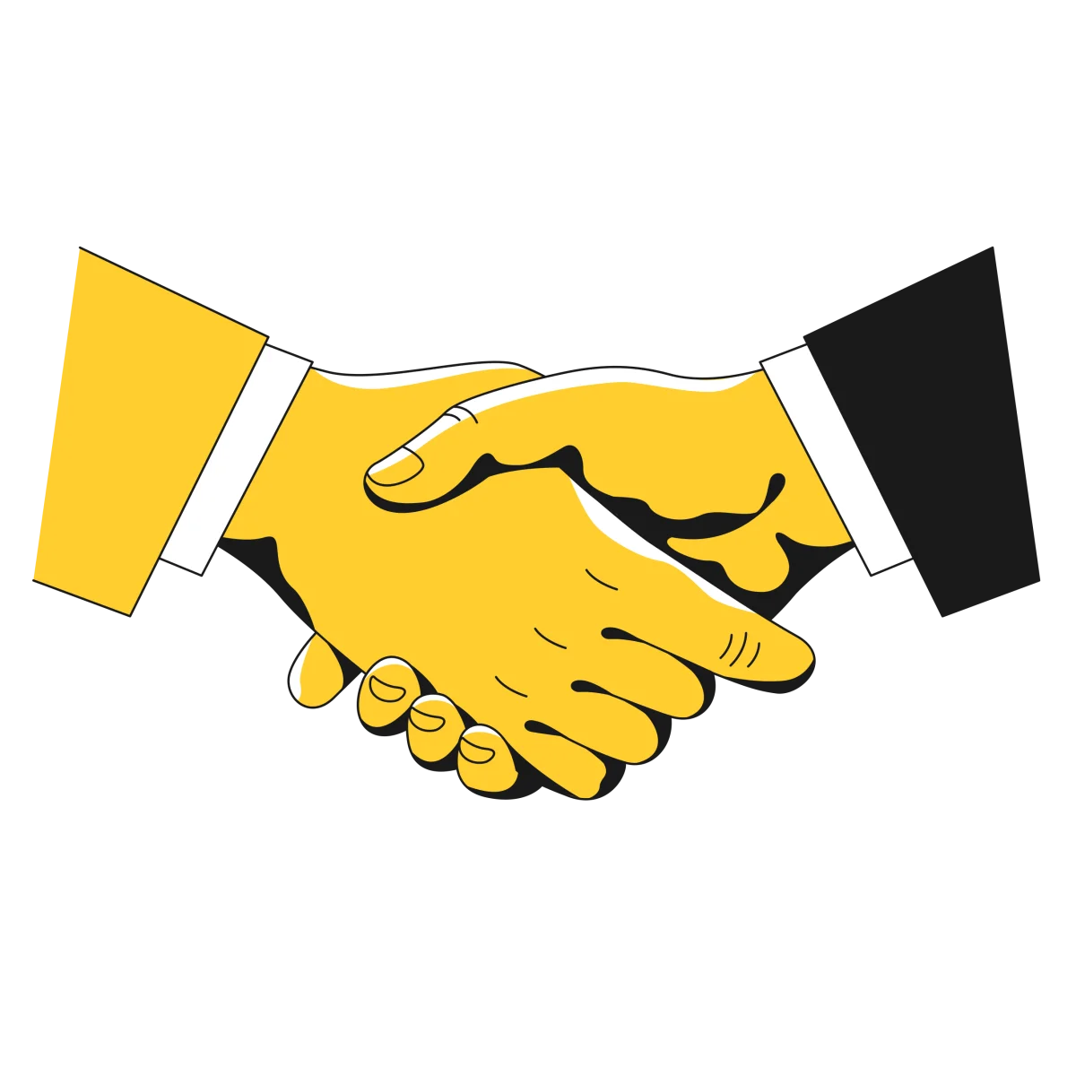 Professional Business Partnership Handshake Clipart Illustration Design