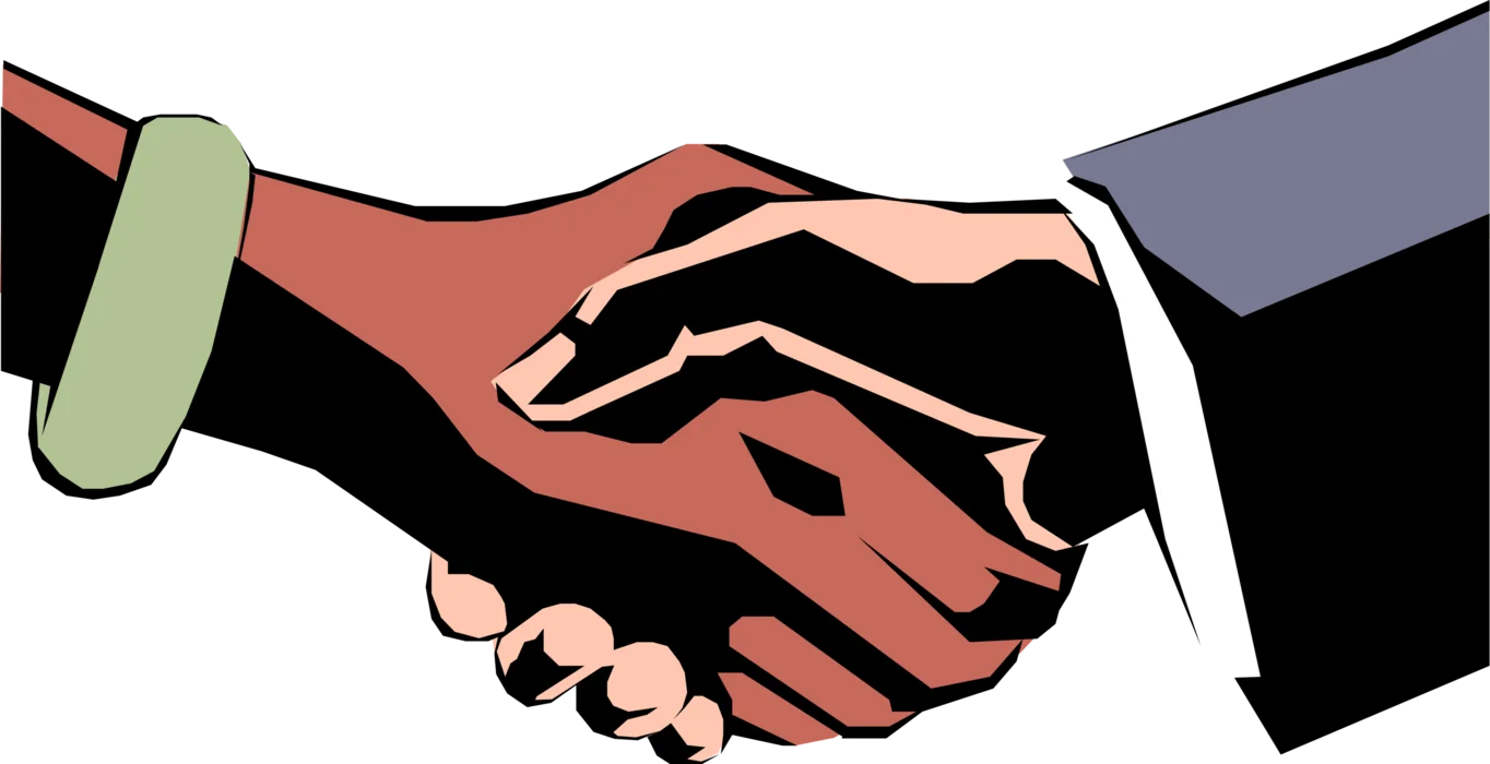 Professional Business Partnership Handshake Clipart Illustration of Trust and Collaboration
