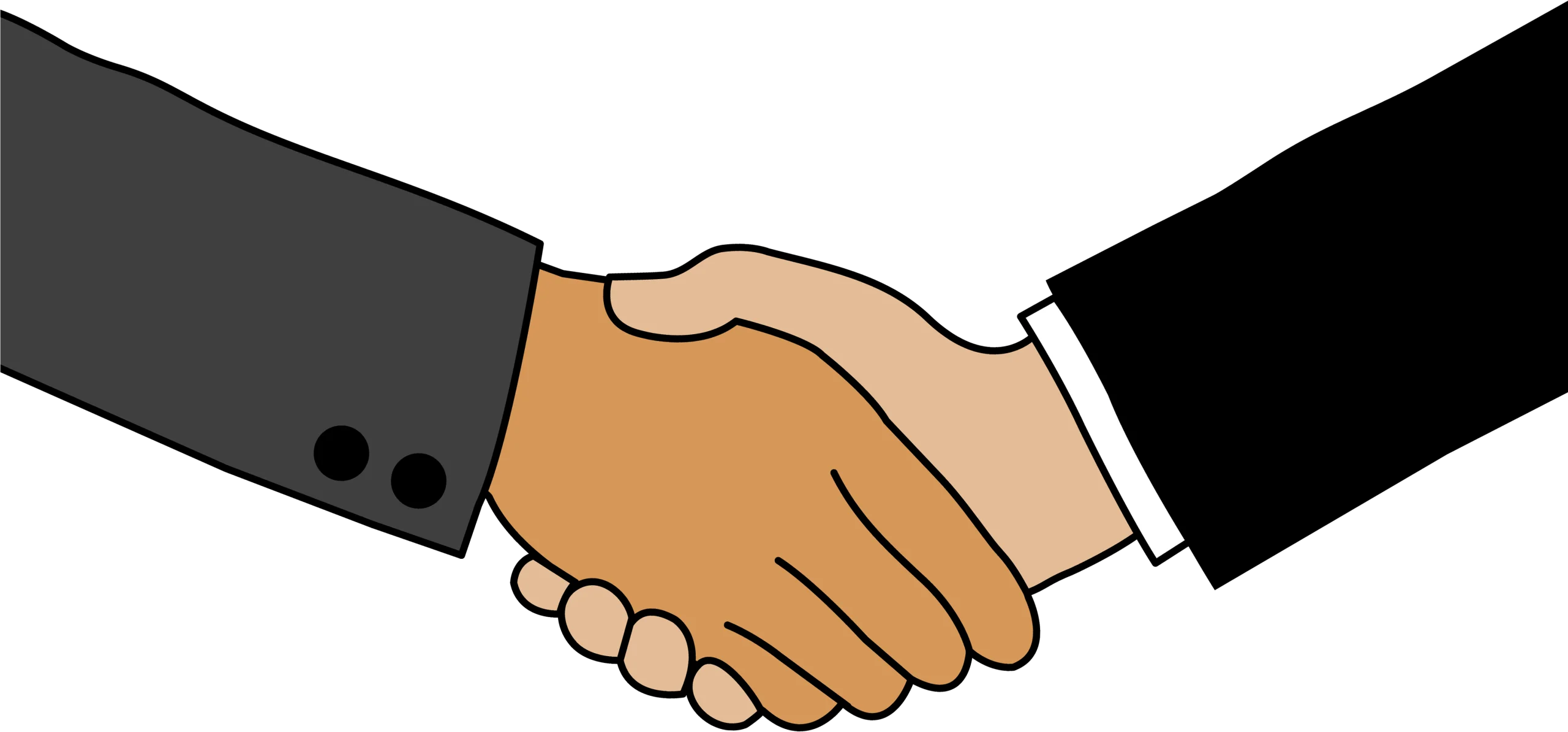 Professional Business Partnership Handshake Minimalist Clipart Illustration