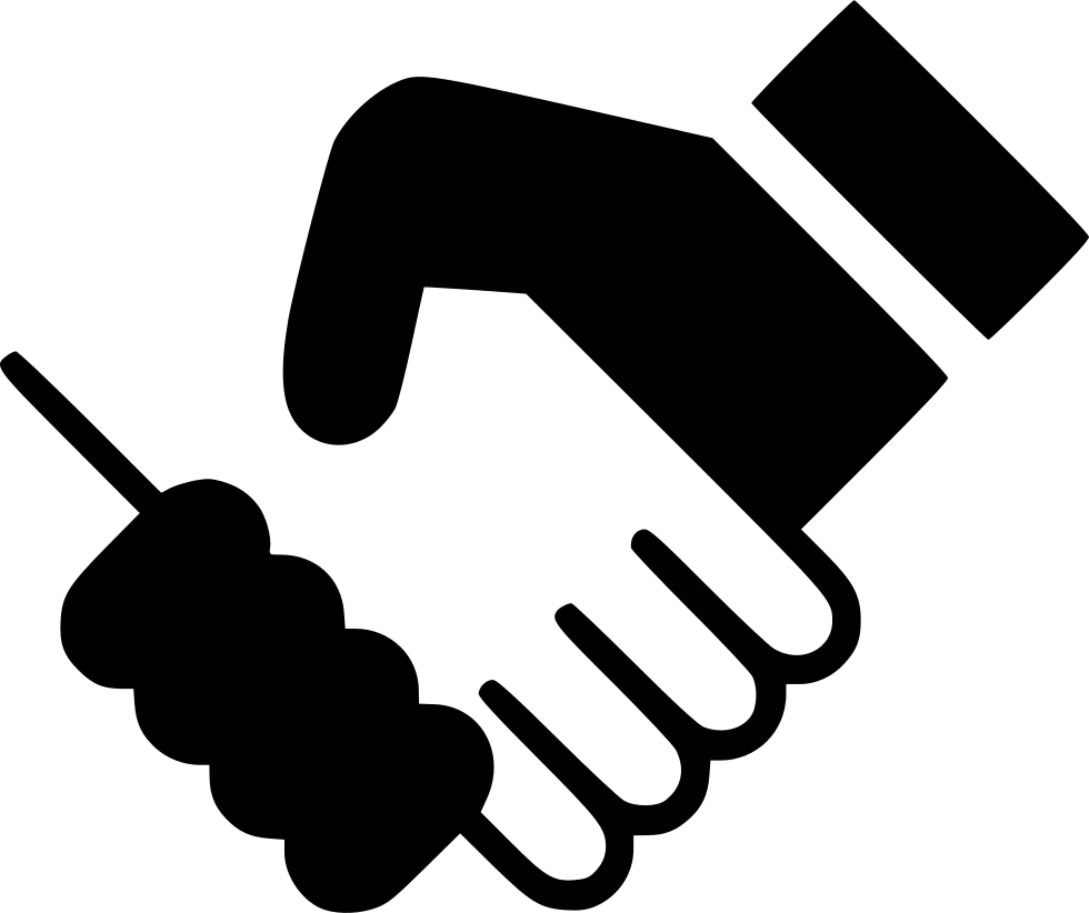 Professional Business Partnership Handshake Monochrome Clipart Icon Symbol