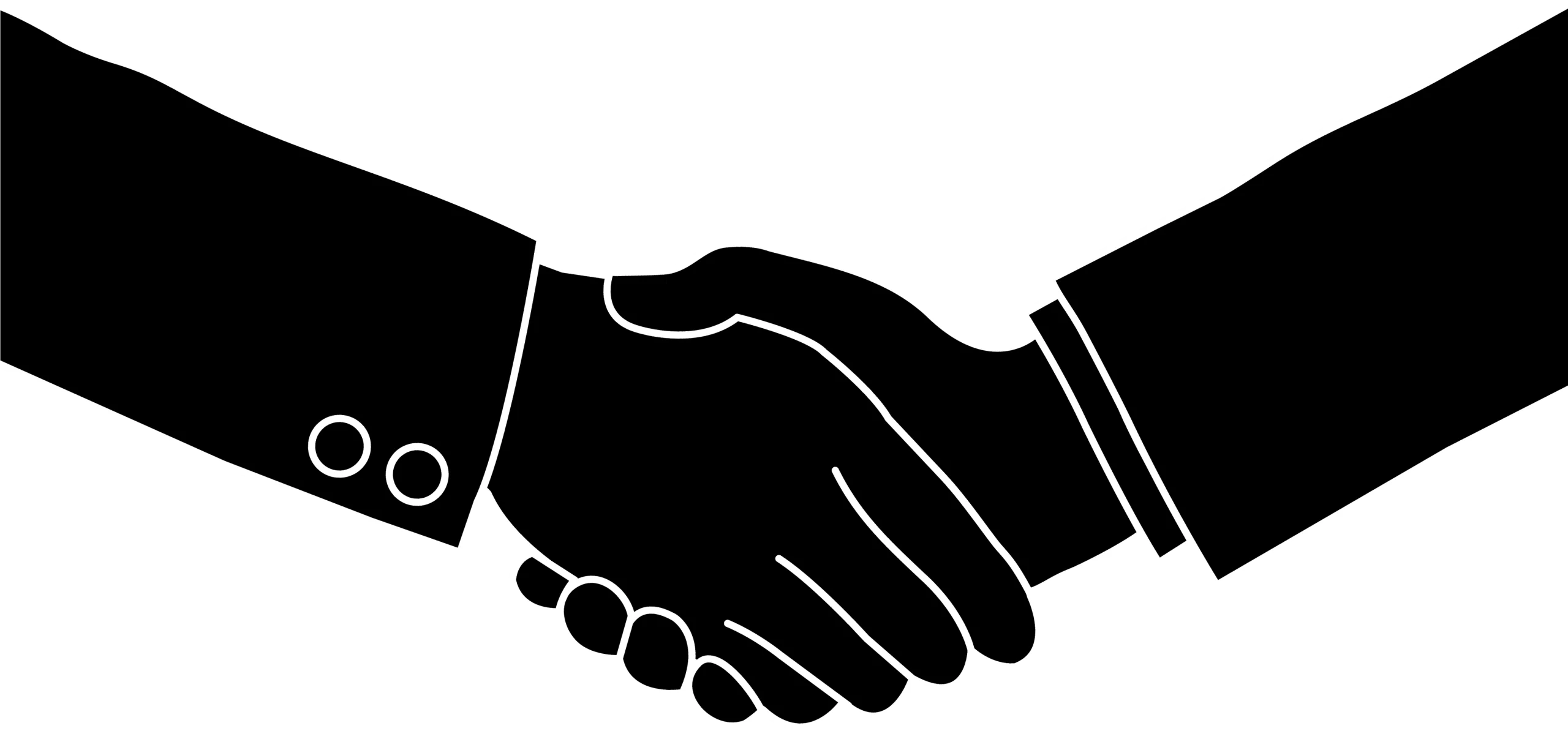 Professional Business Partnership Handshake Silhouette Clipart Design
