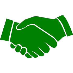Professional Green Business Partnership Handshake Clipart Illustration