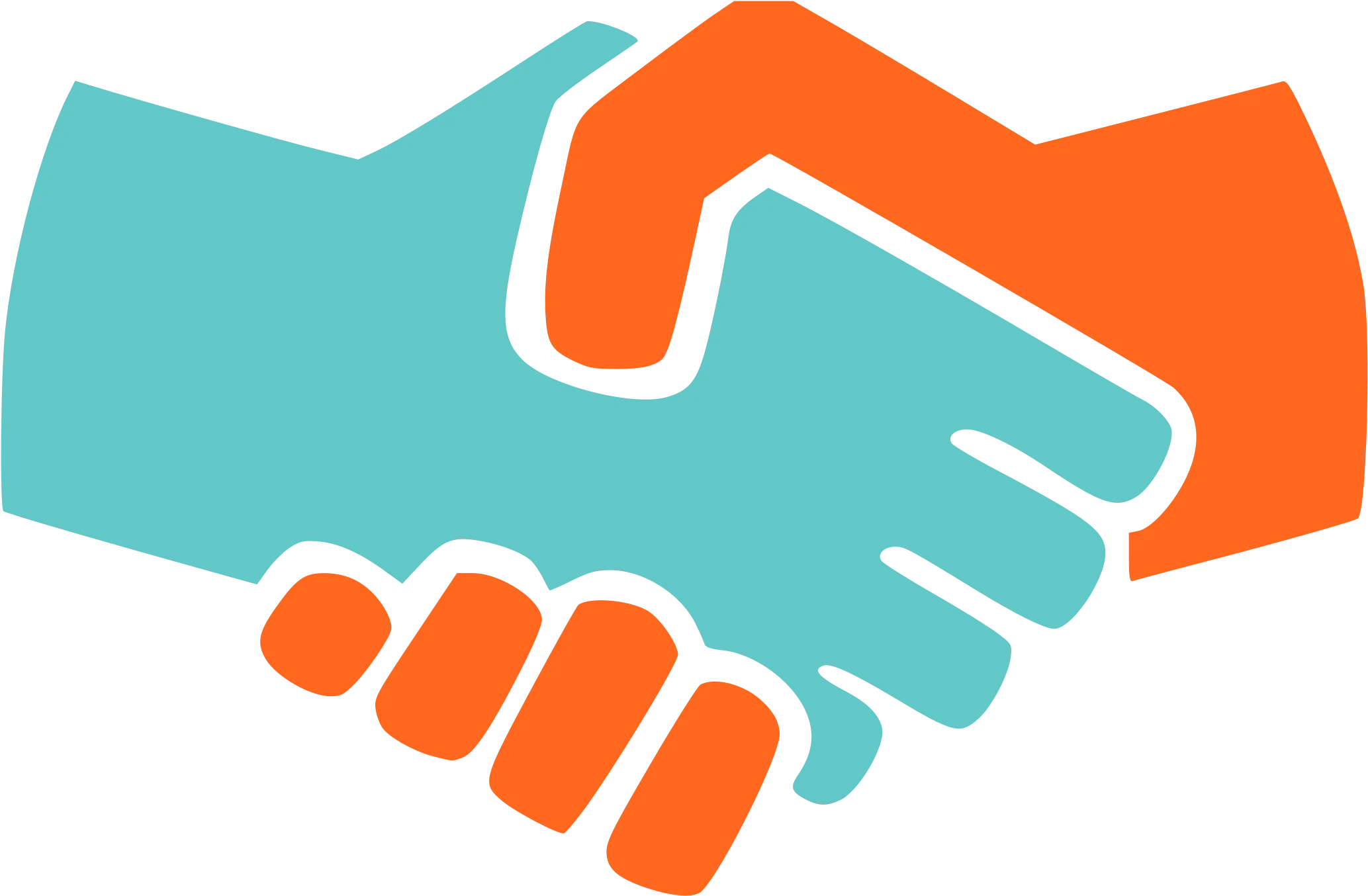 Professional Partnership Handshake Clipart Design with Bold Color Scheme