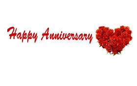 Romantic Red Rose Heart Happy Anniversary Celebration Clipart Design