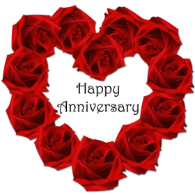 Romantic Red Rose Heart-Shaped Anniversary Clipart Design for Celebration