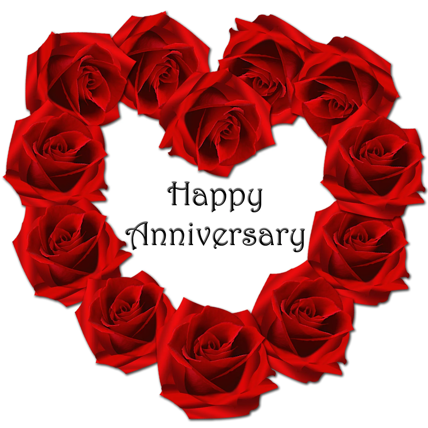 Romantic Red Rose Heart-Shaped Anniversary Clipart Design for Celebration