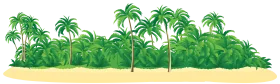 Tropical Palm Tree Island Landscape Scenic Clipart Illustration Design
