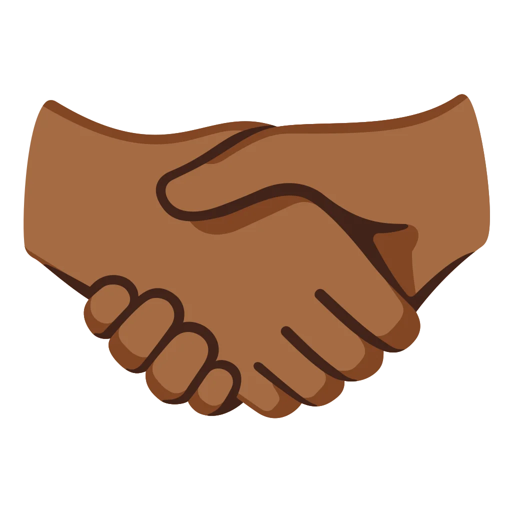Warm Brown Handshake Clipart Symbolizing Unity and Cooperation