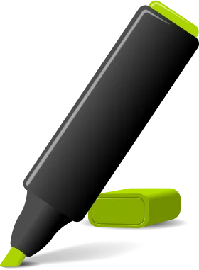 Black and Lime Green Marker Clipart: A Sleek Writing Instrument Design