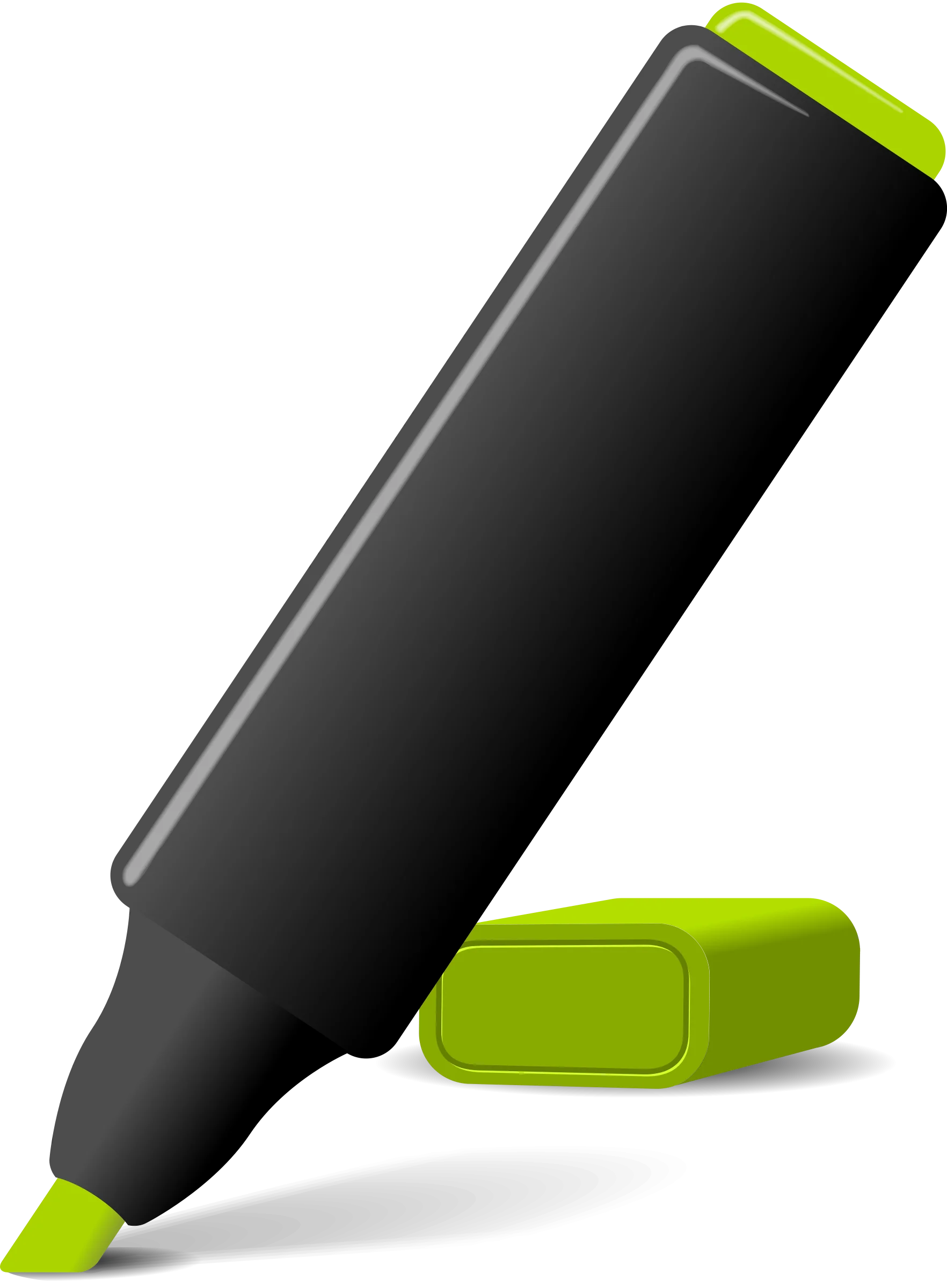 Black and Lime Green Marker Clipart: A Sleek Writing Instrument Design