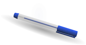 Blue and White Cylindrical Marker Clipart Design with Sleek Aesthetic