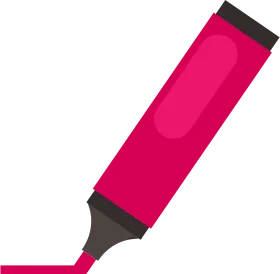 Bright Pink Marker Clipart: A Bold Stationery Graphic Design Element