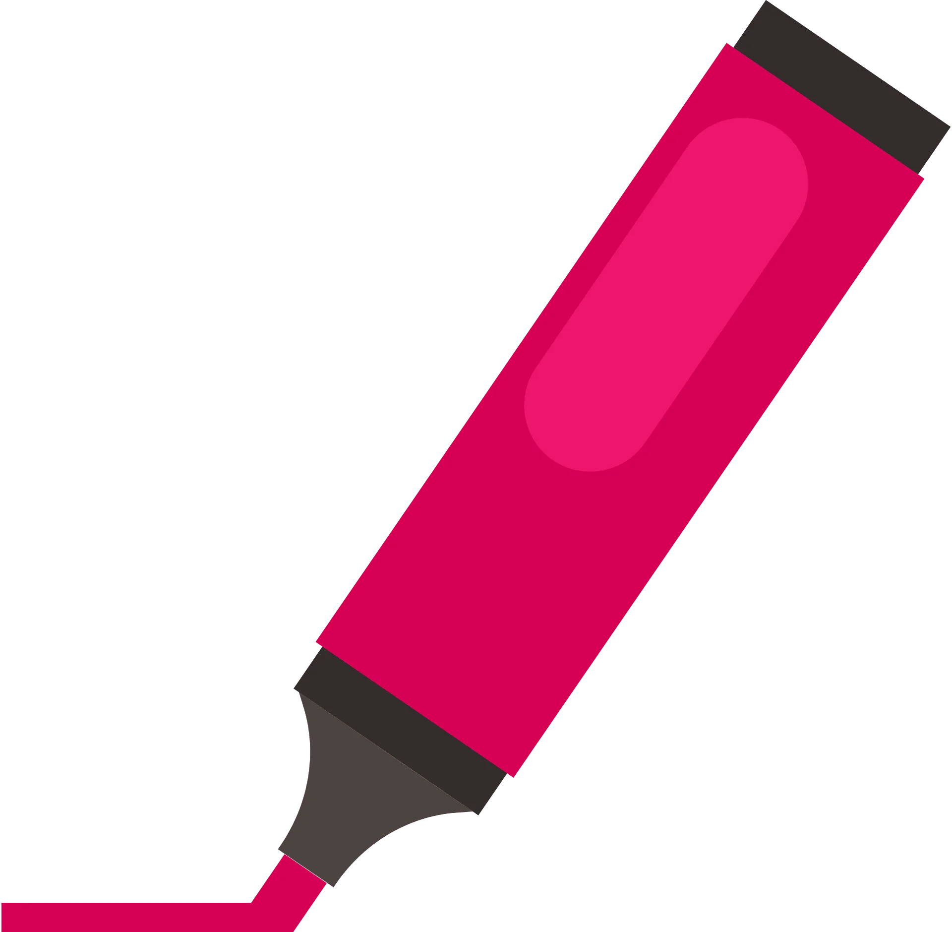 Bright Pink Marker Clipart: A Bold Stationery Graphic Design Element