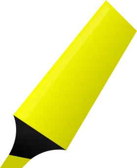 Bright Yellow Highlighter Marker Clipart Design for Digital Graphics